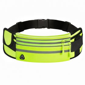 Double Zippers Waist Bags Waterproof Sports Running Fanny Pack (Option: Green-7.5)