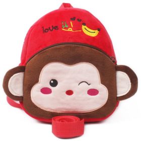 New baby small bag children backpack to prevent the loss of 1 and a half year and 2 year old female baby cartoon knapsack traction rope (Option: Monkey)