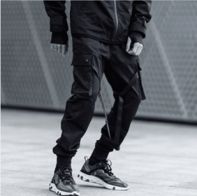 Casual Paratrooper Leggings Cargo Pants Male (Option: Black-S)