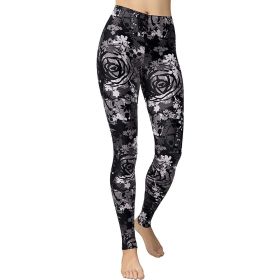 Fashing Running High Waist Women's Casual Pants Causal Leggings (Option: 9Printing-2XL)