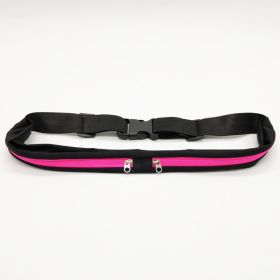 Sports Waist Bag With Double Pocket Slim Zip Running Phone Belt Bags (Option: Rose-3.2WidthOrdinaryZipper)