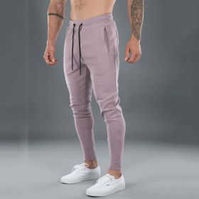 Men's Casual Sports Pants Cotton Skinny Stretch (Option: Pink-3XL)