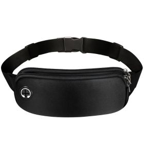 Men's And Women's Sports Mobile Phone Waist Pack (Color: Black)