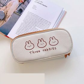 Literature And Art Oxford Cloth Student Pencil Bag Stationery Box (Option: Three little rabbits)