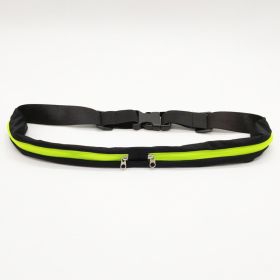 Sports Waist Bag With Double Pocket Slim Zip Running Phone Belt Bags (Option: Green-3.2WidthOrdinaryZipper)