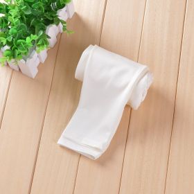 Spring And Autumn Milk Silk Girls' Tight Elastic Bottoming Cropped Pants (Option: White-120Yards)