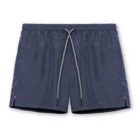 Crazy Muscle Men's Athletic Shorts Loose Running Training Solid Color Slit Polyester Woven Quick-drying Shorts (Option: Navy Blue-XL)