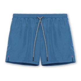 Crazy Muscle Men's Athletic Shorts Loose Running Training Solid Color Slit Polyester Woven Quick-drying Shorts (Option: Peacock Blue-XL)